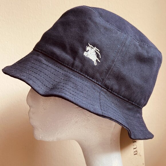 Auc NWT Burberry Cotton Logo Bucket Hat - Picture 7 of 12